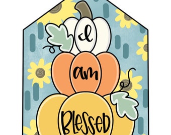 Door Hanger Template: Stacked Pumpkin Door Hanger, Thanksgiving wreath, Digital Download, Instant Download, Door Hanger Pattern