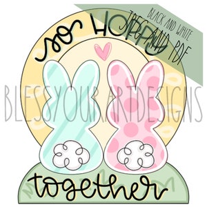 Door Hanger Template: Easter Bunny Door Hanger Template, Spring Door Hanger, Easter Door Hanger