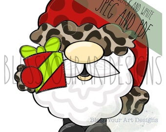 Modello per appendere alla porta un gnomo di Babbo Natale / Decorazioni natalizie (PDF, JPEG)