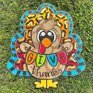 Thanksgiving Front Door Decor  | Give Thanks Front Door Wreath | Thanksgiving Door Hanger | Thanksgiving Decor | Thanksgiving Wreath