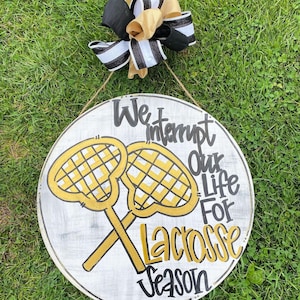 Lacrosse Door Hanger, Sports decor, Team door Hanger, Lacrosse Sign
