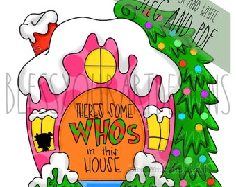 Door Hanger Template: Who’s In This House Door Hanger Template, Digital Download, Instant Download, Door Hanger Pattern