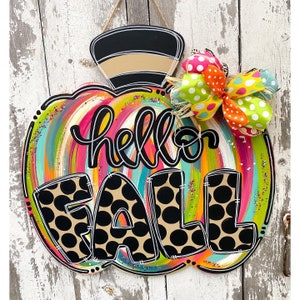 Fall Door Hanger, Pumpkin Door Decor, Thanksgiving Door Hanger, Fall Wreath, Personalized Door Decor, Door Sign, Pumpkin Wreath