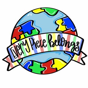Door Hanger Template: Autism Awareness Hanger| door hanger template, Digital Download, Instant Download, Door Hanger Pattern