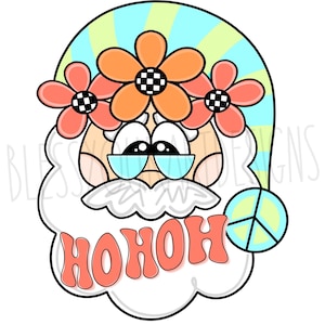 Door Hanger Template: Groovy Santa Door Hanger Template, Digital Download, Instant Download, Door Hanger Pattern