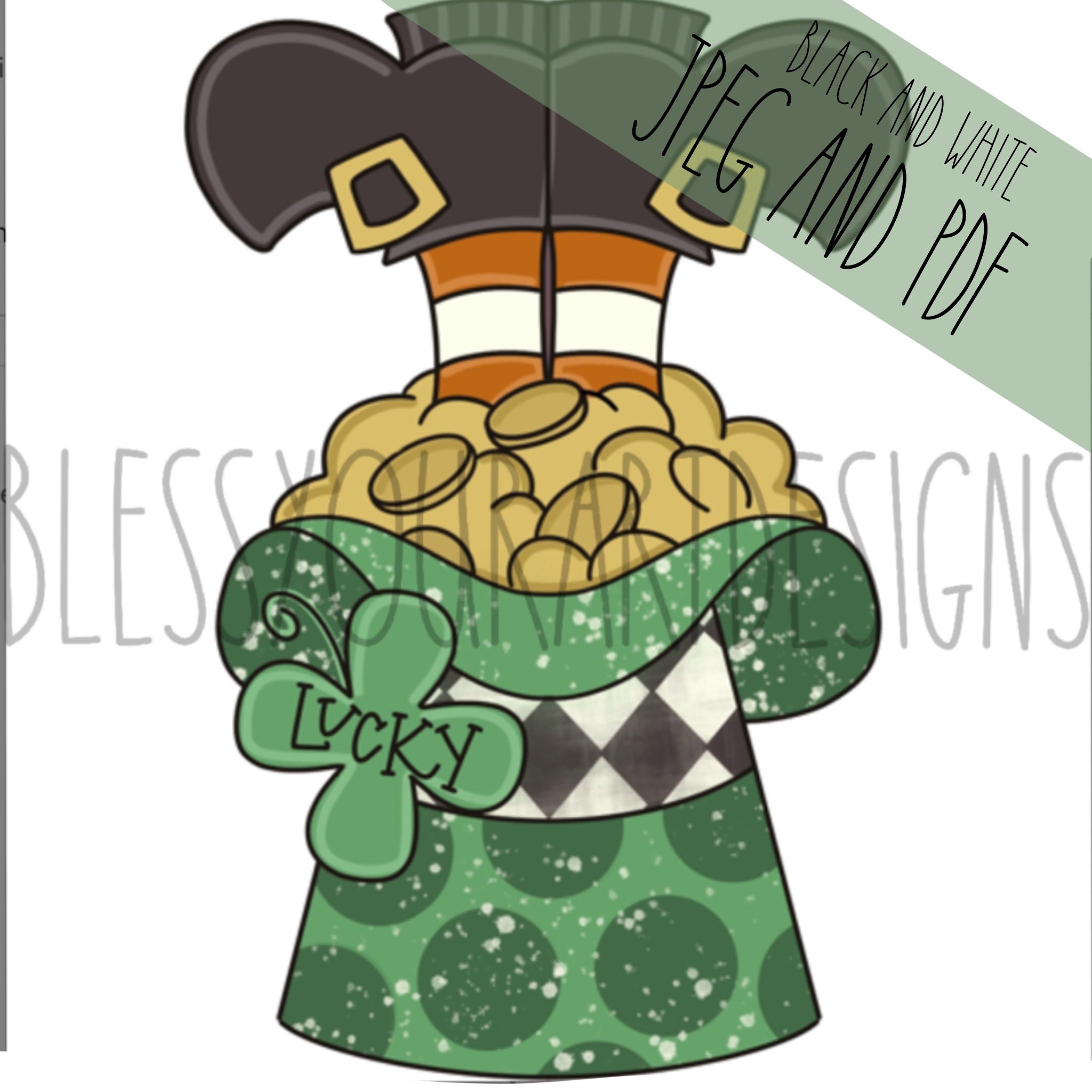 Door Hanger Template: St. Patricks Door Hanger Template, St. Patricks Day Door Hanger Template, Leprechaun Door Hanger Template