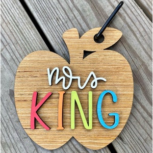 Teacher Apple Bag Tag, Personalized Teacher Gift, Teacher Appreciation Gift, Bag Accessorybogg bag tag
