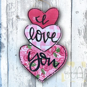 Valentine Heart Door Hanger | Valentine&#39;s Day Decor | Front Door Hanger | Valentine&#39;s Day Front Door Decor | Valentines Wreath