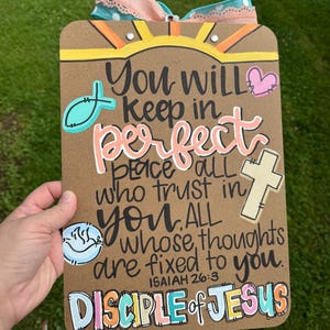 Painted Clipboard, Teacher Gift, School Supplies, Christian Classroom Decor, Personalized Teacher Gift