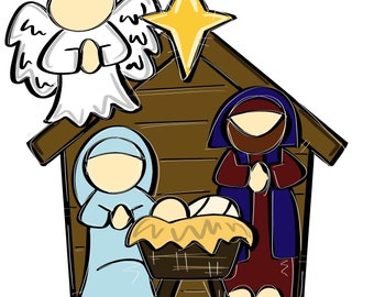 Door Hanger Template: Nativity| door hanger template, Digital Download, Instant Download, Door Hanger Pattern
