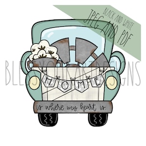 TEMPLATE: Farmhouse Truck Door Hanger Template, Farmhouse Door Hanger Template, Truck Door Hanger Template, Home door Hanger Template