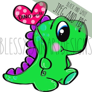 Door Hanger Template TEMPLATE: Valentines Dinosaur| door hanger template, Digital Download, Instant Download, Door Hanger Pattern