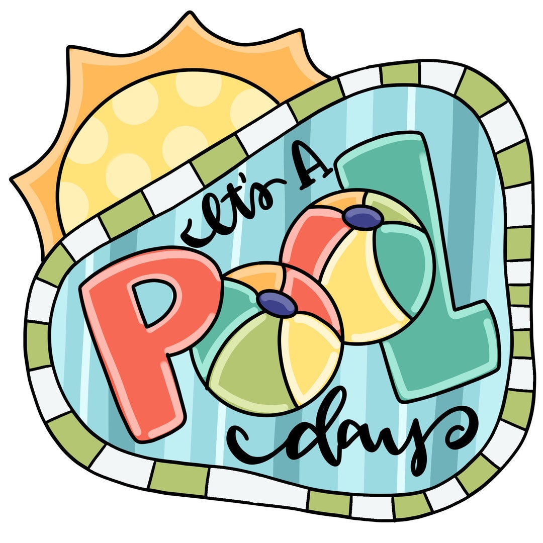 Door Hanger Template: It's Pool Day| Door Hanger Template, Digital ...