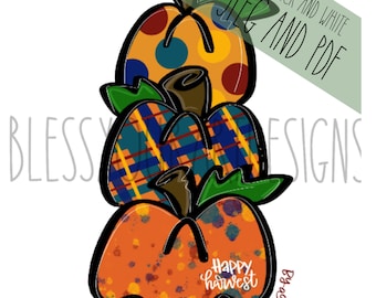 Pumpkin Stack Door Hanger Template (Digital Download)