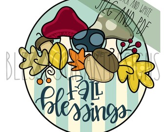 Fall Door Hanger template, Fall Decor, Fall Blessings Door Hanger Template, Country Core Fall Door Hanger Template, Country Core Decor