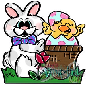 Door Hanger Template: Bunny and Chick| door hanger template, Digital Download, Instant Download, Door Hanger Pattern