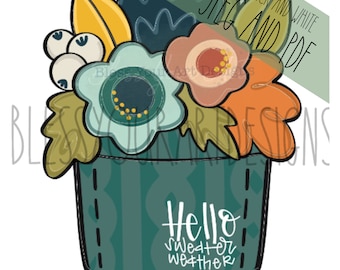 Door Hanger Template TEMPLATE: Fall Flower Door Hanger Template, Digital Download, Instant Download, Door Hanger Pattern, PDF File, JPEG