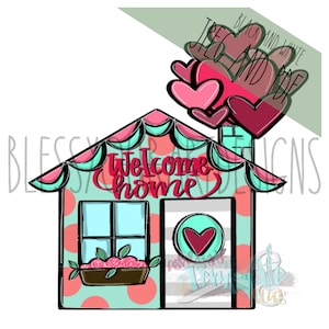 Door Hanger Template: Heart House| door hanger template, Digital Download, Instant Download, Door Hanger Pattern