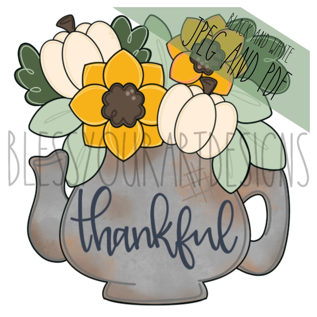 TEMPLATE Pumpkin Teapot Door Hanger Template Etsy