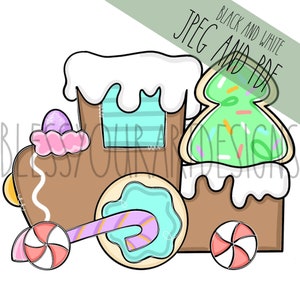 Door Hanger Template: Gingerbread Train| door hanger template, Digital Download, Instant Download, Door Hanger Pattern