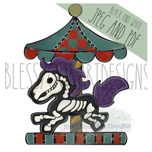 Door Hanger Template TEMPLATE: Halloween Carousel| door hanger template, Digital Download, Instant Download, Door Hanger Pattern
