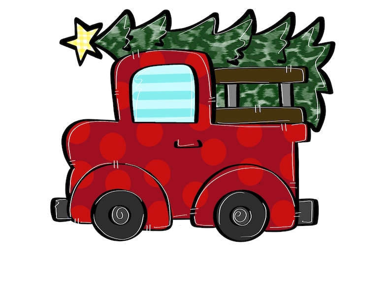 TEMPLATE Christmas tree truck Etsy
