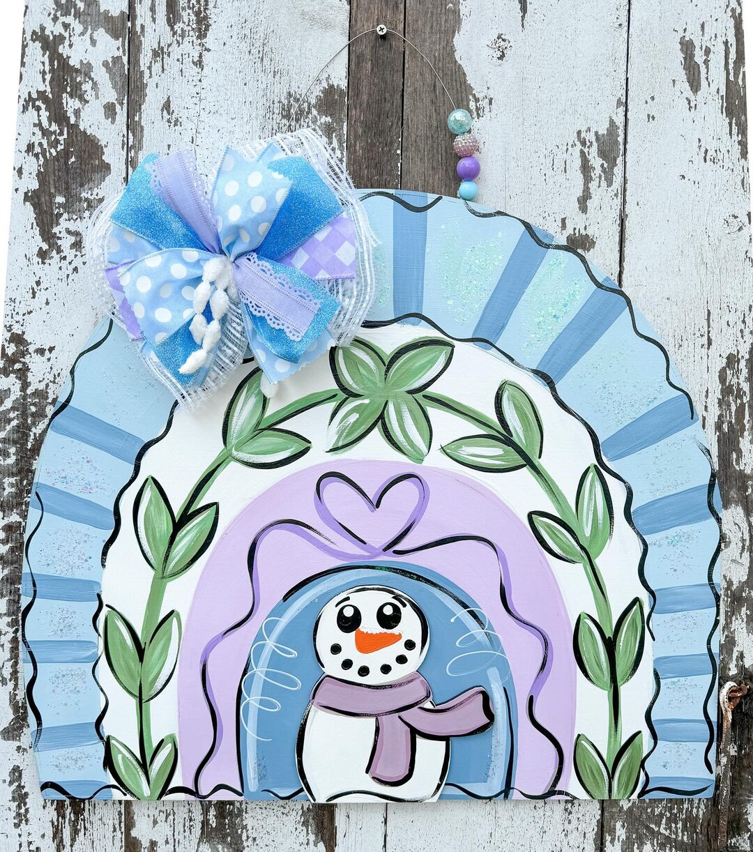 Winter Door Decor, Snowman Door Hanger, Winter Door Wreath, Snowman ...