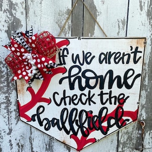 Baseball Door Hanger, Baseball Season Decor, Baseball Door Decor, Baseball Wreath, Door Wreath, Porch Decor, Spring Door Hanger