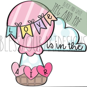 Door Hanger Template: Hot Air Balloon| door hanger template, Digital Download, Instant Download, Door Hanger Pattern