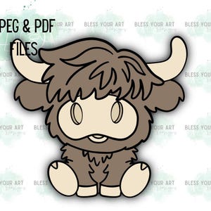 Door Hanger TEMPLATE: Highland Cow| door hanger template, Digital Download, Instant Download, Door Hanger Pattern