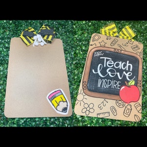 Painted Clipboard, Teacher | Teacher Gift| Chalkboard Clipboard| Nurse Gift| School Supplies|