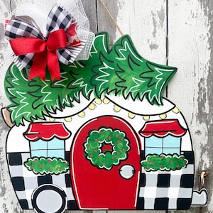 Christmas Door decor, Christmas camper door hanger, Christmas Tree Sign, Holiday Door Decor, Holiday Door Sign, Christmas Decor, Wreath