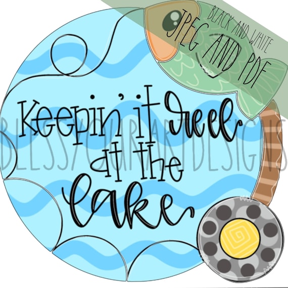 Fishing Door Hanger Template: Father's Day, Summer (PDF/JPEG)