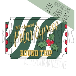 Door Hanger Template: Holiday Train Ticket Door Hanger Template, Digital Download, Instant Download, Door Hanger Pattern