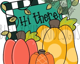 Door Hanger Template: Pumpkin Frame door hanger template, Digital Download, Instant Download, Door Hanger Pattern