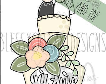 Door Hanger Template: Wedding Cake| door hanger template, Digital Download, Instant Download, Door Hanger Pattern