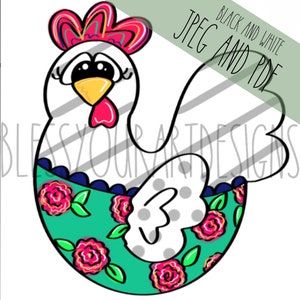 Door Hanger Template: Funky Chicken| door hanger template, Digital Download, Instant Download, Door Hanger Pattern