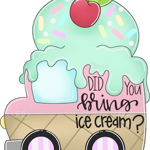 Door Hanger Template: Ice Cream Truck| door hanger template, Digital Download, Instant Download, Door Hanger Pattern