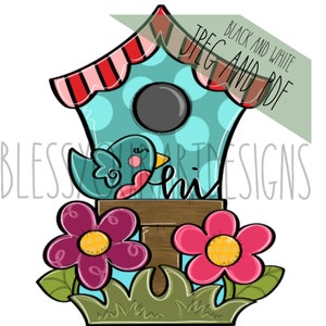 Door Hanger Template: Hi Birdhouse Door Hanger, Spring Door Hanger Template, Digital Download, Instant Download, Door Hanger Pattern