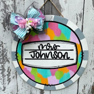 Teacher Door Decor, Teacher Door Hanger, Teacher Wreath, Classroom Decor, School Sign, Teacher Gift, Porch Door Hanger, Classroom Wreath