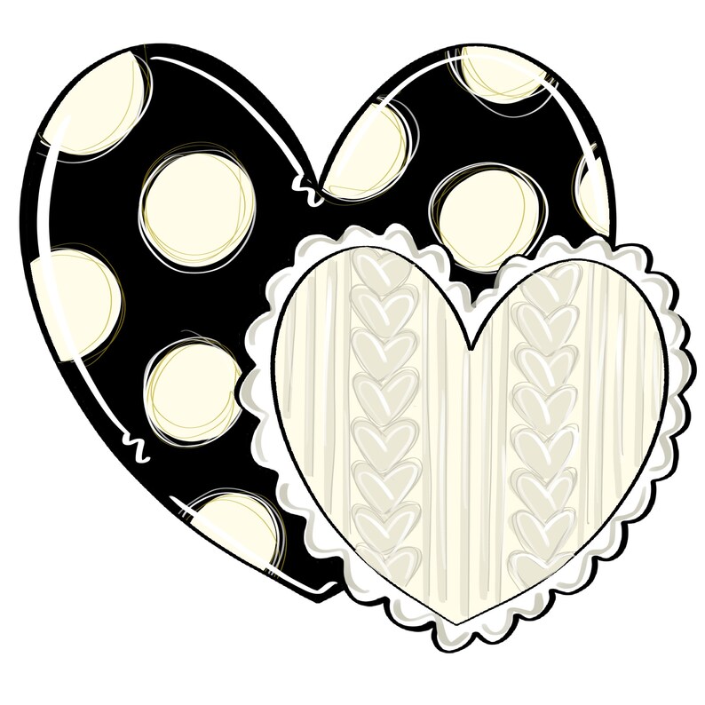 template double heart etsy