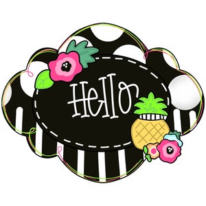 Door HangerTEMPLATE: Floral hello| door hanger template, Digital Download, Instant Download, Door Hanger Pattern