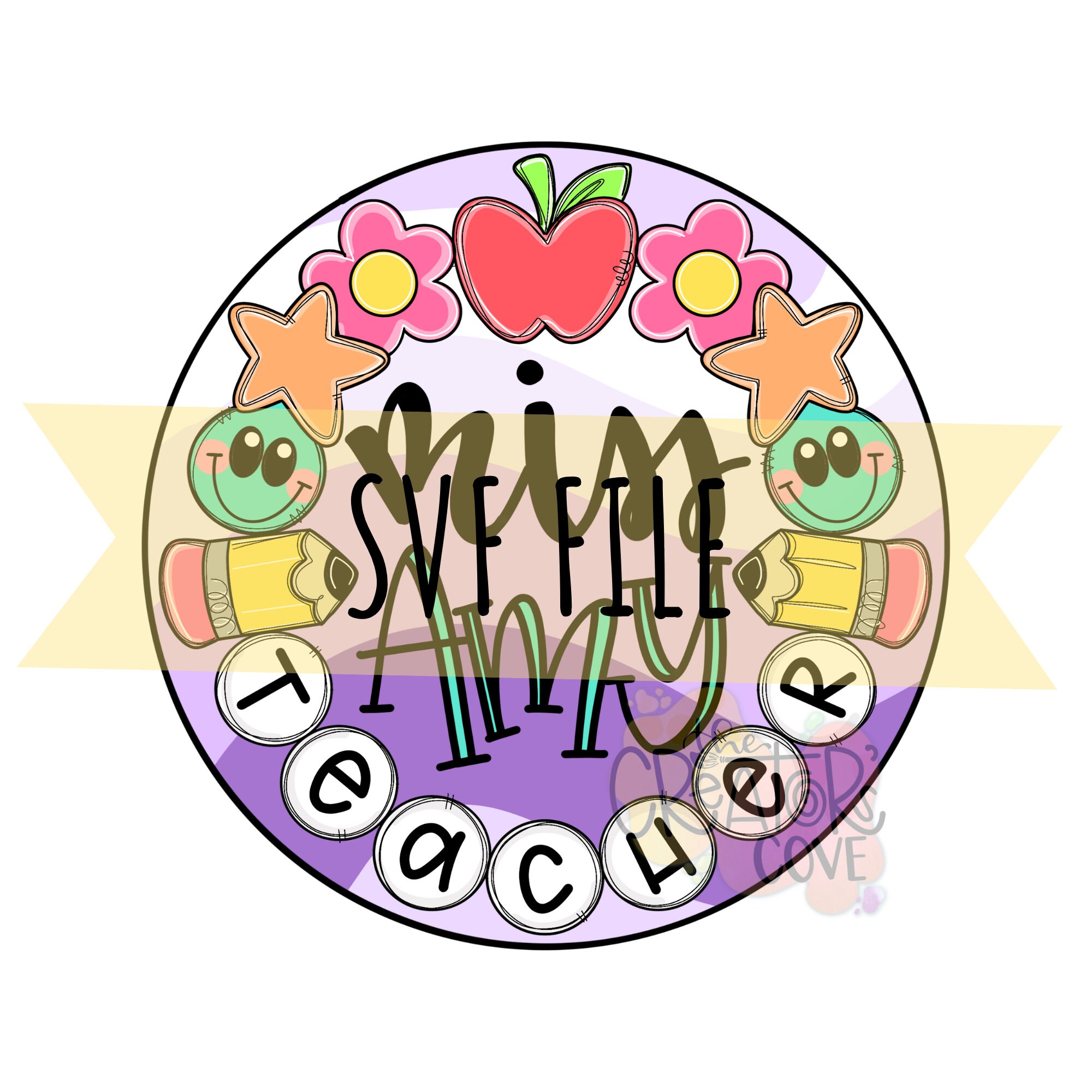 Door Hanger SVG-Techer Digital Download, Welcome Sign SVG, Laser Cut File, Glowforge SVG, Door Sign Cut File, Friendship Bracelet