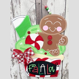 Gingerbread Door Hanger, Christmas Door Decor, Christmas Wreath, Gingerbread Door Wreath