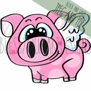 Door Hanger Template: Flying Pig Door Hanger| door hanger template, Digital Download, Instant Download, Door Hanger Pattern