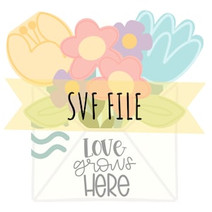 Colgador de puerta SVG - Carta de amor con flores Descarga digital, Letrero de bienvenida SVG, Archivo cortado con láser, Glowforge SVG, Archivo cortado de letrero de puerta, Día de San Valentín