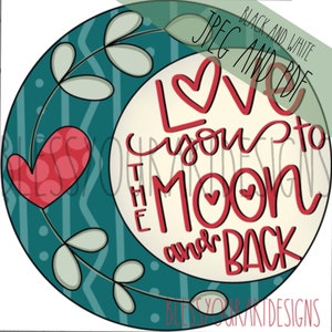 Door Hanger Template: Valentines Door Hanger Template, Love Door Hanger Template, Heart Door Hanger Template, Round Door Hanger Template