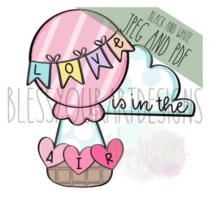 TEMPLATE: Valentines Day Door Hanger Template, Hot Air Balloon Door Hanger Template, Love Door Hanger Template, Valentines Door Hanger