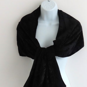 Black Velvet Scarf/Luxury Scarves/Crushed Velvet Evening Shawl Wrap/Wedding Dress Cover Up