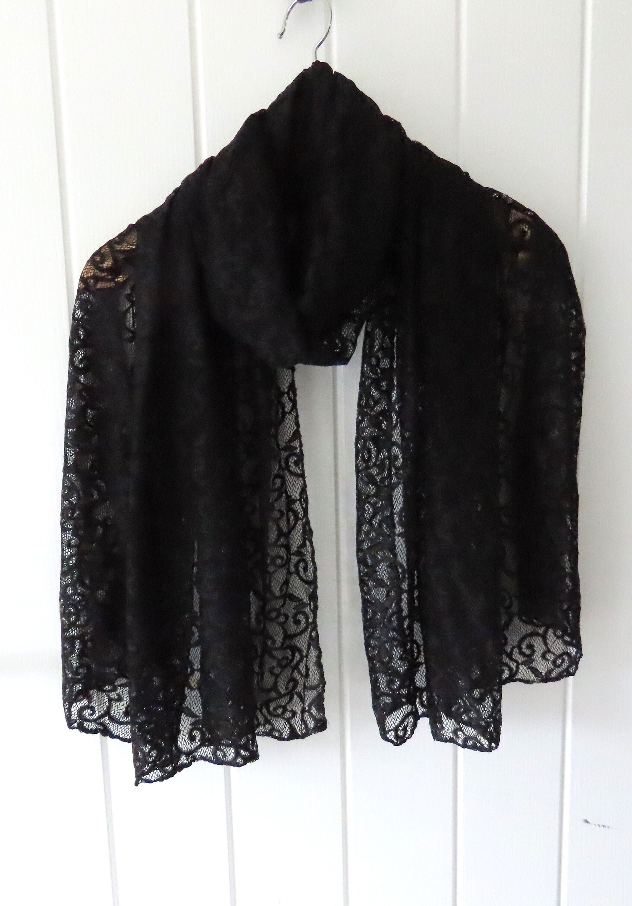 Long black lace cover up cheap